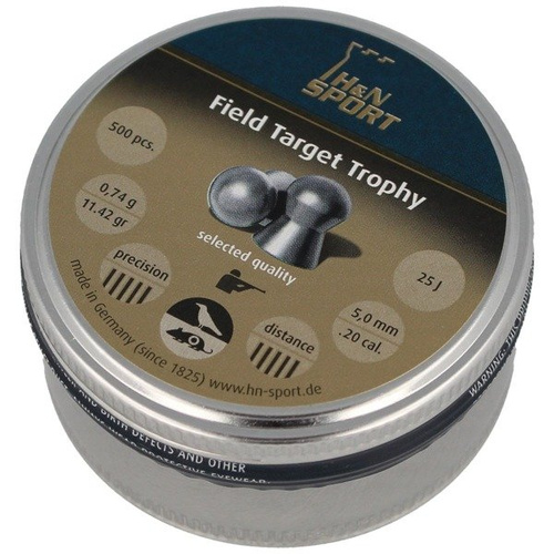 H&amp;N - Field Target Trophy Airgun Pellets - .20 / 5,0 mm - 500 ks