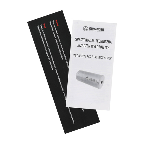 Gomander - Tlumič hluku zbraně Tactinox 9L PCC DT - 9 mm - 1/2x36 TPI 49 mm - černý