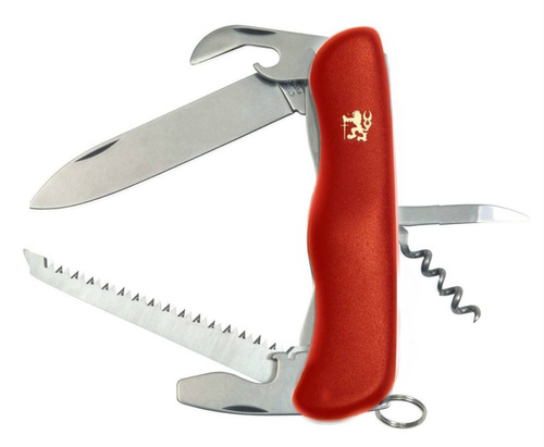 Mikov - Multifunkční kapesní nůž Praktik 110 mm - 6 nástrojů - červený - 115-NH-6/AK RED