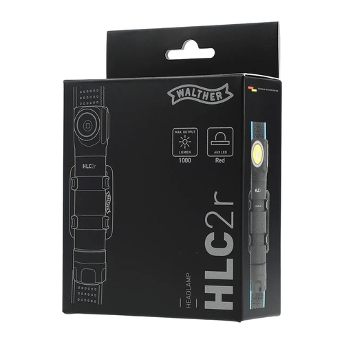 Walther - Headlamp LED HLC2r - 1000 lm - Black - 3.7138