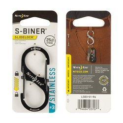 Nite Ize - S-Biner® SlideLock® z nerezové oceli č. 3 - černý - LSB3-01-R6