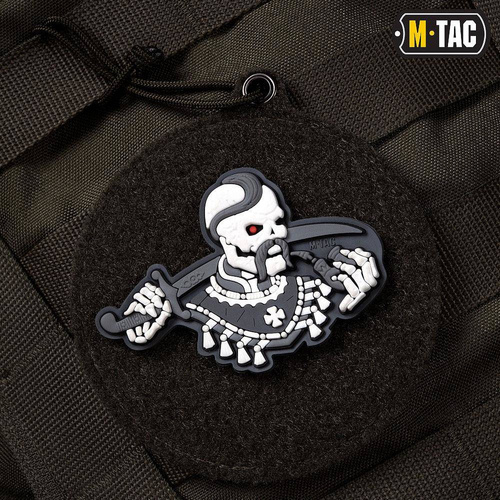 M-Tac - 3D nášivka Never Die Again - šedá/bílá - 51160113