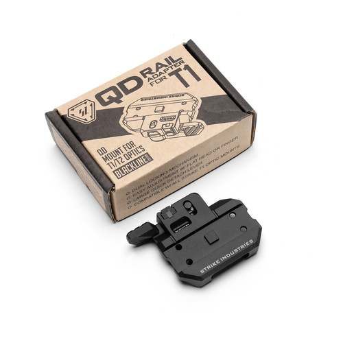 Strike Industries - Držák QD pro kolimátory T1/T2 - Picatiny - Černý - SI-T1-QDRA-BK