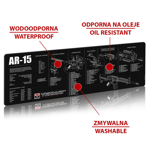 TekMat - Podložka na čištění zbraní - AK-47 - 30x91cm - černá - TEK-R36-AK47