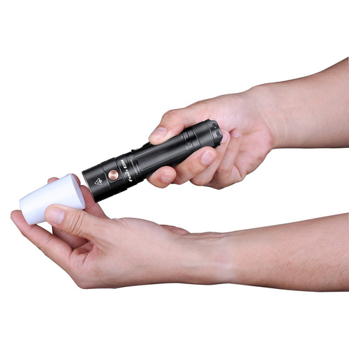 Fenix - Taktická svítilna E35R s baterií 5000 mAh + difuzér AOD-S V2.0 - 3100 lm - černá - E35R+AOD-S V2.0
