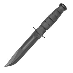 Ka-Bar 1256 - Vojenský nůž - černý - kožené pouzdro 