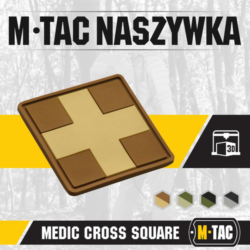 M-Tac - Medic Cross Square 3D PVC nášivka - Coyote - 51124005