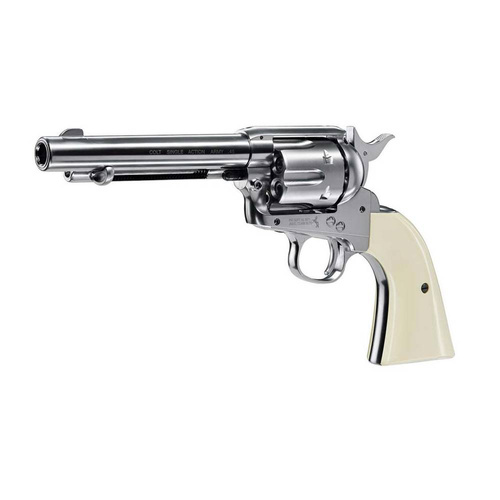Umarex - Colt SAA .45-5,5" vzduchový revolver - Niklová perleť - 4,5 mm diabolka - 5.8322