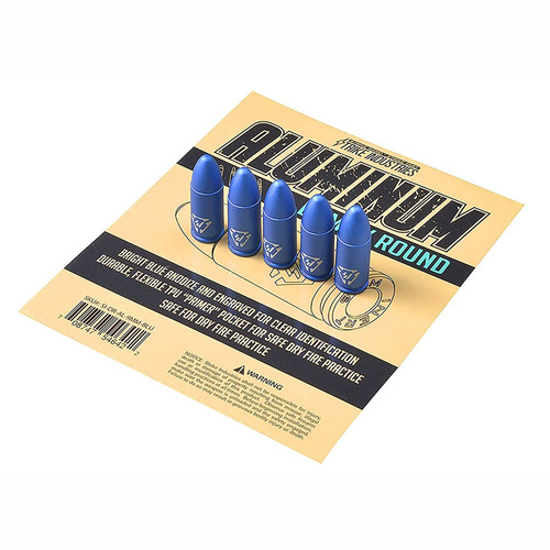 Strike Industries - Hliníková atrapa náboje 9x19mm Para - 5 ks - SI-DR-AL-9MM-BLU