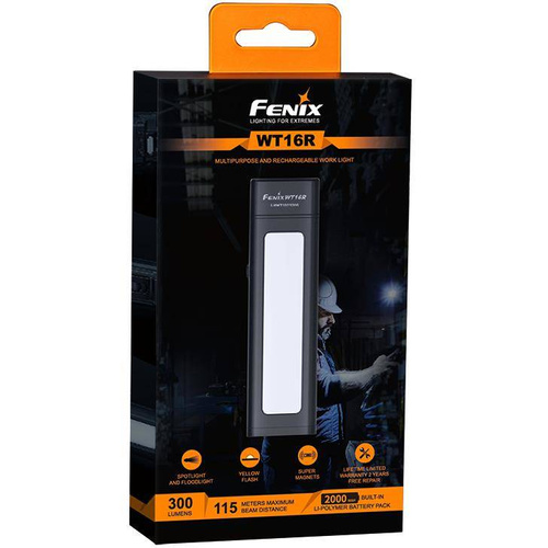 Fenix - Nabíjecí LED svítilna WT16R - Dílenská - 300 lumenů - černá - 039-479