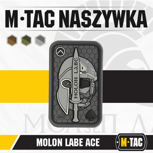 M-Tac - Morální nášivka - Molon Labe Ace 3D PVC - šedá - 51127011.
