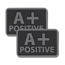 Helikon - PVC náplast - Krevní skupina - A+ POS - černá - 2ks