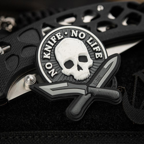 M-Tac - No Knife - No Life 3D PVC náplast - černá / bílá - 51128236