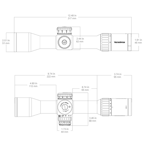 Vector Optics - Dalekohled Continental x6 2-12x44 FFP - VET-CTR 2 - Černá - SCFF-67