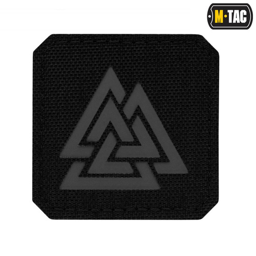 M-Tac - Laserem řezaná čtvercová nášivka Valknut - černá / šedá - 51162211
