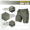 M-Tac - Taktické šortky Aggressor - Polycotton - Rip-Stop - Army Olive - 20018062
