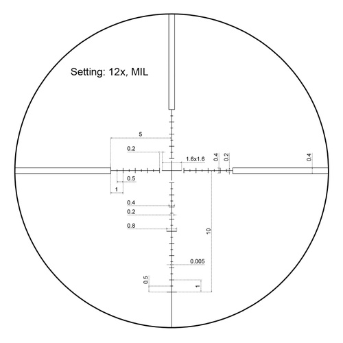 Vector Optics - Puškohled Veyron 3-12x44 Compact Scope - SFP - MPR-4 - Černá - SCOM-24