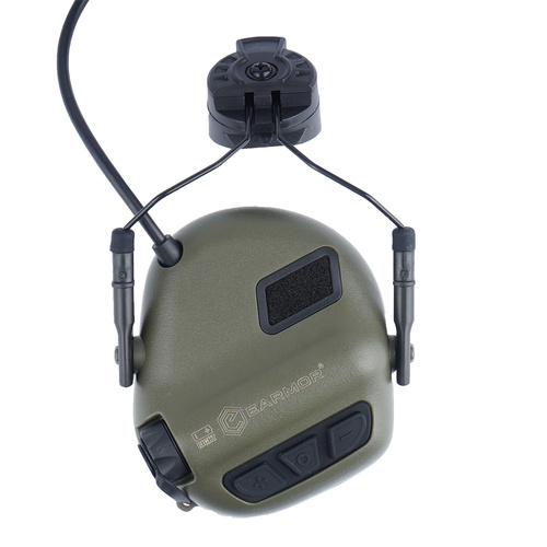 Earmor - Komunikační náhlavní souprava M32H PLUS pro přilby - držák ARC - zelená - M32H-FG/ARC (PLUS)
