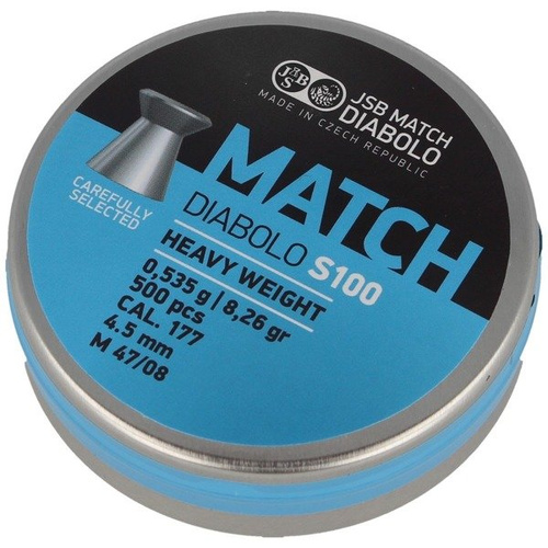 JSB - Blue Match Diabolo S100 Airgun Pellets - 4,52 mm - 500 ks - 000030-500