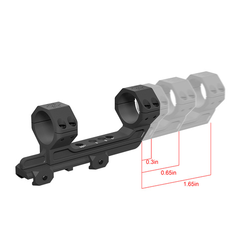 Vector Optics - Nastavitelná prodloužená jednodílná montáž Picatinny - 30 mm - černá - XASR-3037