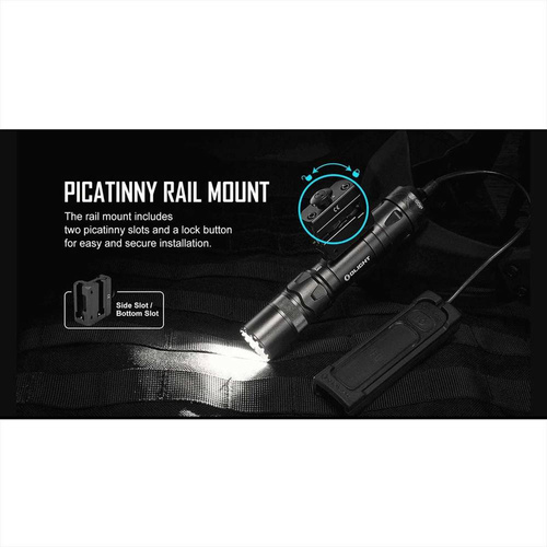 Olight - Odin GL Mini Tactical Flaslight LED pro zbraně s laserovým zaměřovačem s držákem Picatinny - 1000 lumenů - zelený laser - černý 