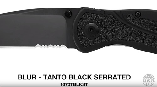 Kershaw - Taktický nůž Blur Tanto 1670TBLKST - 14C28N - Black - 1670TBLKST