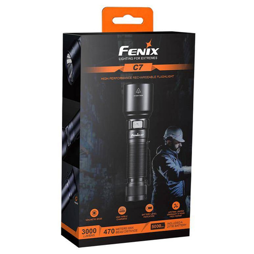Fenix - Nabíjecí LED svítilna - 3000 lumenů - 5000 mAh - C7