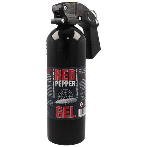 Grafitově červený pepřový sprej - gel - HJF - 750 ml - černý - 11700-H-BLK