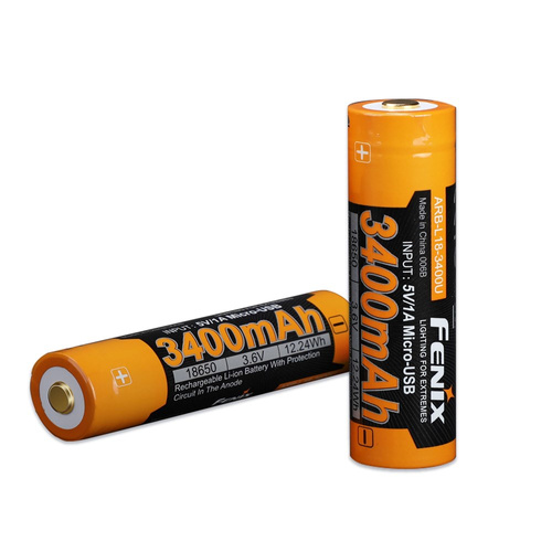 Fenix - Li-ion akumulátor 18650 3400mAh 3,6V - USB - ARB-L18U-3400