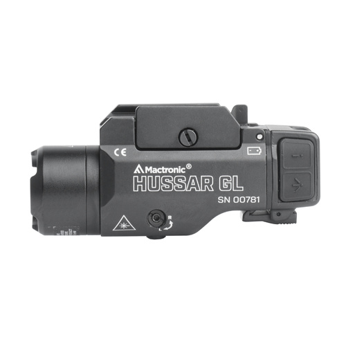 Mactronic - Taktická pistolová svítilna s laserem Hussar GL - 12270 cd - Černá - THG0011