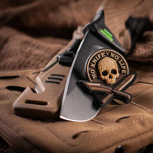 M-Tac - No Knife - No Life 3D PVC nášivka - Coyote - 51128005