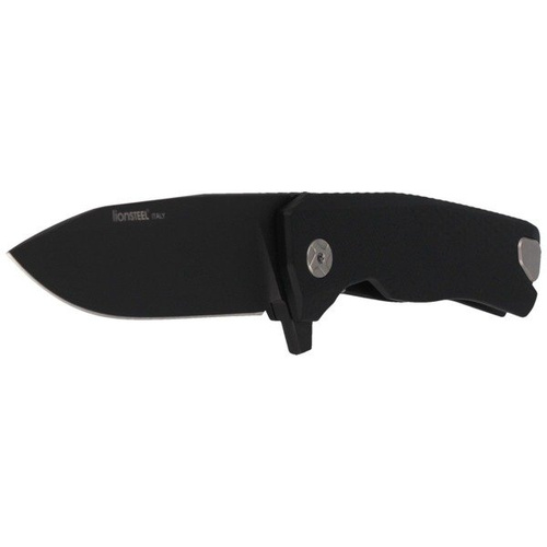 LionSteel - Zavírací nůž s hliníkovou černou / černou čepelí - ROK A BB