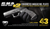 Strike Industries - Vylepšená deska zásobníku pro Glock 43 - SI-EMP-G43-BK