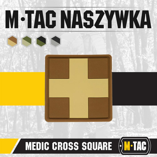 M-Tac - Medic Cross Square 3D PVC nášivka - Coyote - 51124005