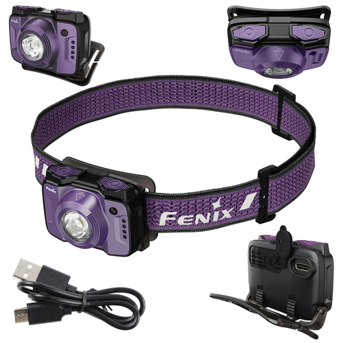 Fenix - Čelovka HL12R V2.0 - 500 lm - USB-C - IP66 - Fialová - HL12R.182