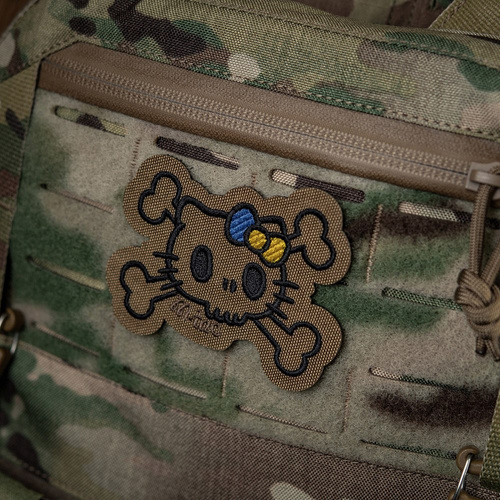 M-Tac - Kitty Contour Patch - výšivka - žlutá a modrá mašle - Coyote - 51386205