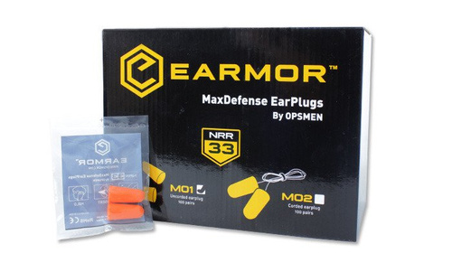 Earmor - Pěnové špunty do uší MaxDefense - M01 - balení 60 ks