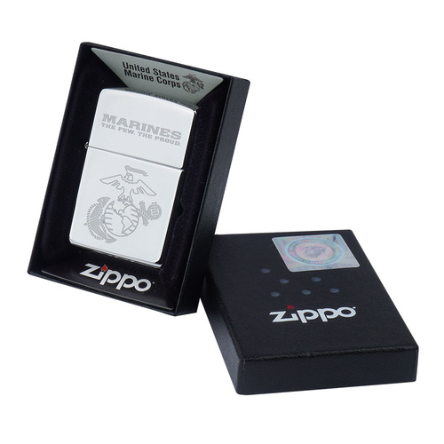 Zippo - Benzínový zapalovač Marines - Vysoce leštěný chrom - Z28478