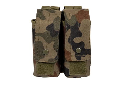 GFC Tactical - Dvojité pouzdro na zásobníky typu AK / AR - MOLLE - Nylon - vz. 93 PL Woodland - GFT-19-016371