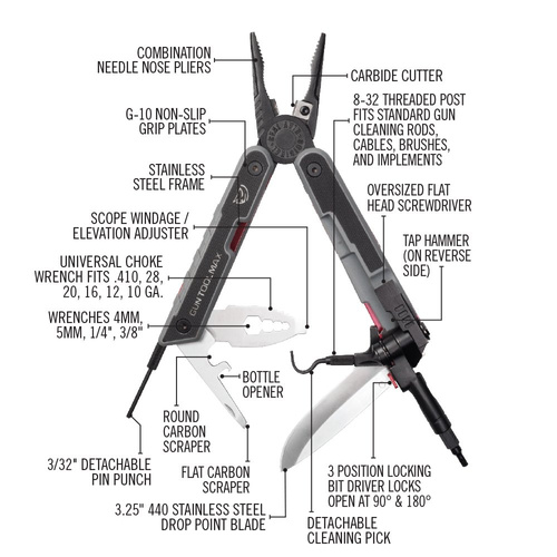Real Avid - Nástroj pro údržbu Multitool Gun Max - černý - AVGTMAX