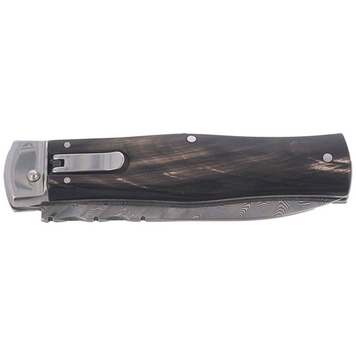 Mikov - Pružinový nůž Predator Damascus Wildcat Buffalo horn 241-DR-1/KP - PMC 27 - Black - 129627