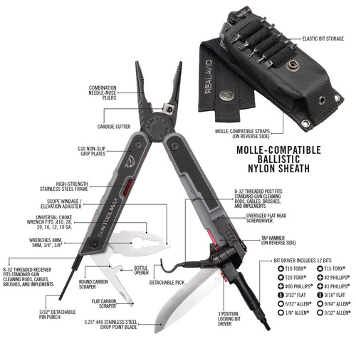 Real Avid - Nástroj pro údržbu Multitool Gun Max - černý - AVGTMAX