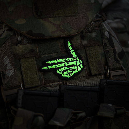 M-Tac - Nášivka s motivem kostlivce - výšivka - 500D Cordura - černá - 51375002