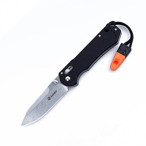 Ganzo - Zavírací nůž s píšťalkou - 440C - černý - G7452-BK-WS