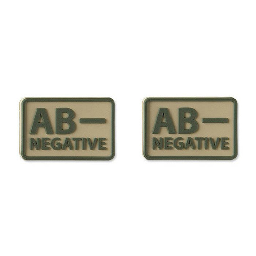 Helikon - PVC náplast - Krevní skupina - AB- NEG - Khaki - 2 ks
