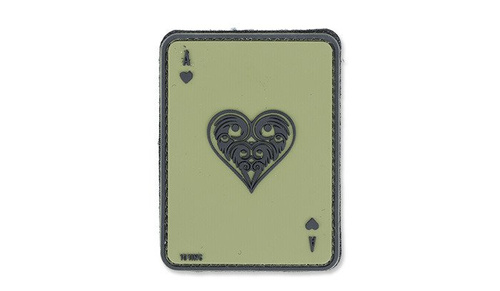 101 Inc. - 3D nášivka - Srdcové eso - OD Green