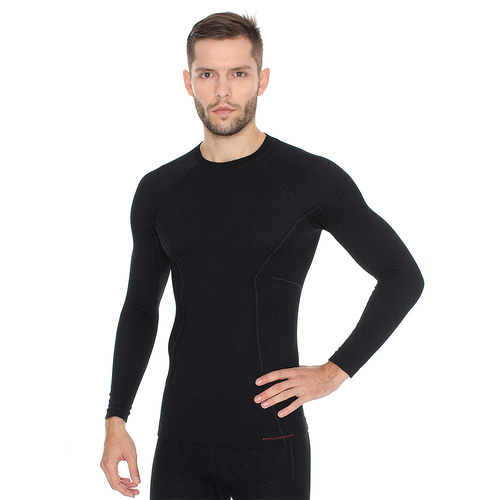 Brubeck - Active Wool Thermal Shirt Merino s dlouhým rukávem - Black - LS12820