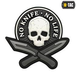 M-Tac - No Knife - No Life 3D PVC náplast - černá / bílá - 51128236