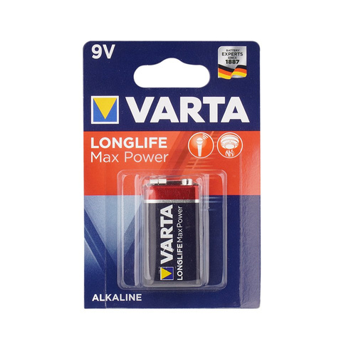VARTA - Alkalická baterie Longlife Max Power - 9V / 6LR61