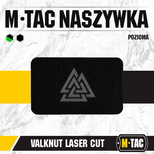 M-Tac - Laserem řezaná vodorovná nášivka Valknut - černá / šedá - 51164211